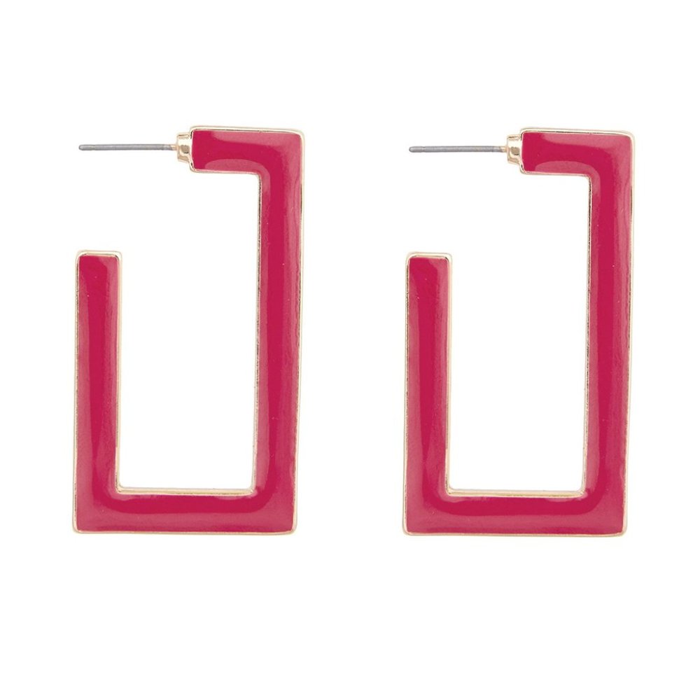 Eloquii Rectangle Enamel Earrings